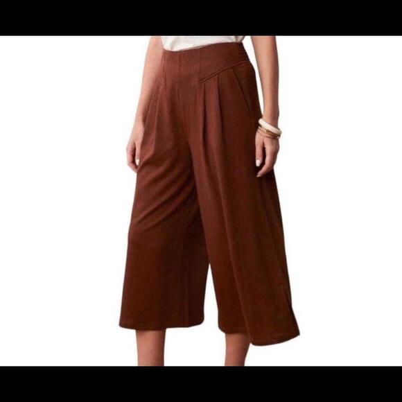NWT Matilda Jane Alice dark brown cropped gaucho pants Small - Picture 1 of 5